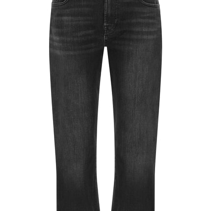 7 For All Mankind Black Cotton Relaxed Fit Jeans