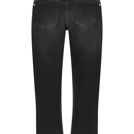7 For All Mankind Black Cotton Relaxed Fit Jeans