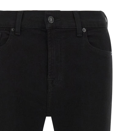 7 For All Mankind Black Cotton Bootcut Jeans