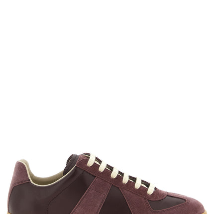 Maison Margiela Bordeaux Calfskin Low Top Sneakers Maison Margiela