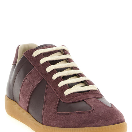 Maison Margiela Bordeaux Calfskin Low Top Sneakers Maison Margiela