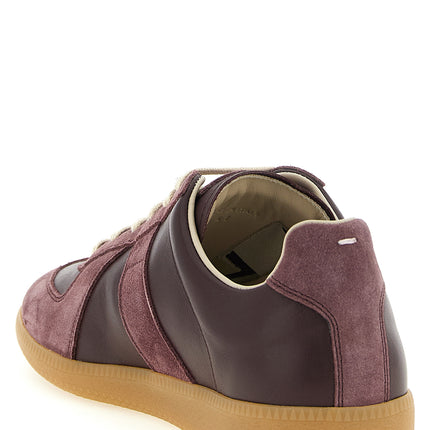 Maison Margiela Bordeaux Calfskin Low Top Sneakers Maison Margiela