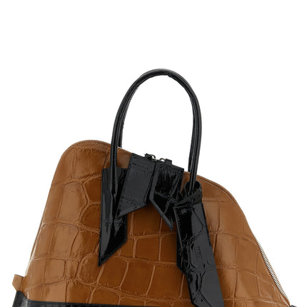 The Attico Brown Calf Leather Bos Taurus Handbag The Attico