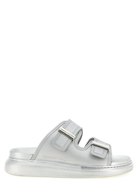 Alexander McQueen Silver Rubber Slides Alexander McQueen