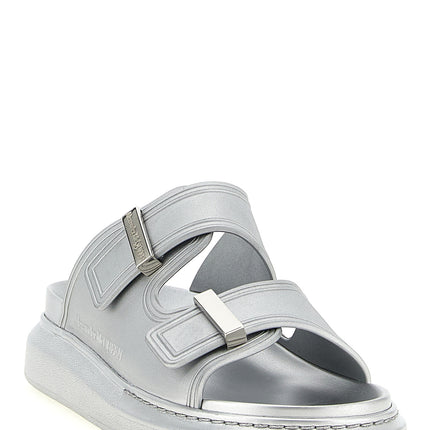 Alexander McQueen Silver Rubber Slides Alexander McQueen