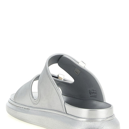 Alexander McQueen Silver Rubber Slides Alexander McQueen