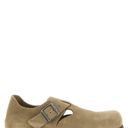 Birkenstock Beige Suede Leather Clogs
