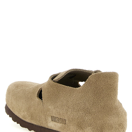 Birkenstock Beige Suede Leather Clogs