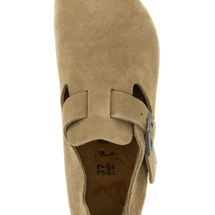 Birkenstock Beige Suede Leather Clogs