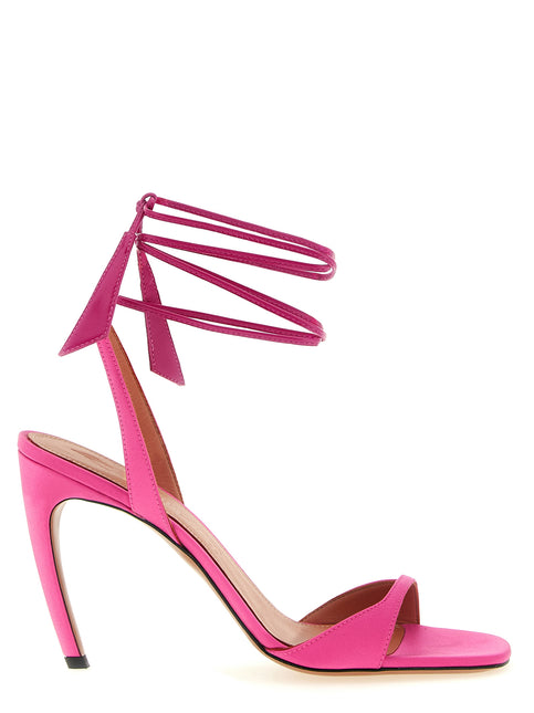 The Attico Fuchsia Leather Stiletto Heel Sandals