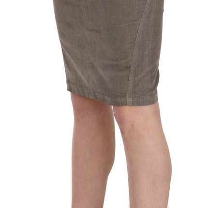 Just Cavalli Gray Corduroy Pencil Straight A-Line Skirt