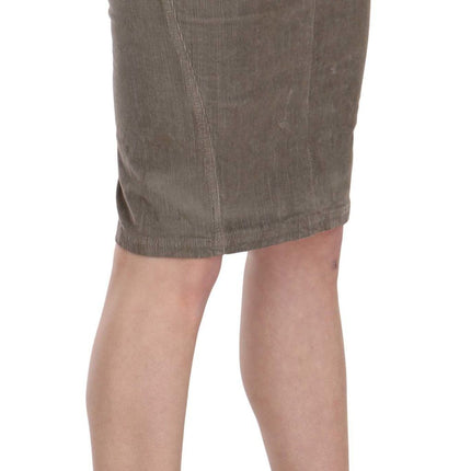 Just Cavalli Gray Corduroy Pencil Straight A-Line Skirt