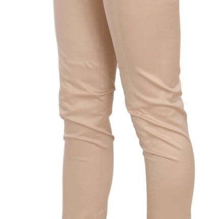 Just Cavalli Cream Low Waist Skinny Formal Trousers Pants
