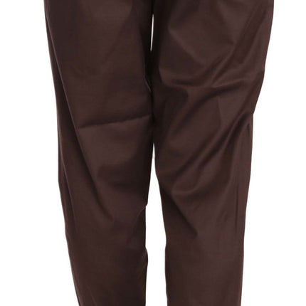 Just Cavalli Brown High Waist Tapered Formal Trousers Pants