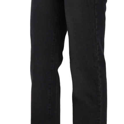 Just Cavalli Black Washed High Waist Straight Denim Pants Jeans