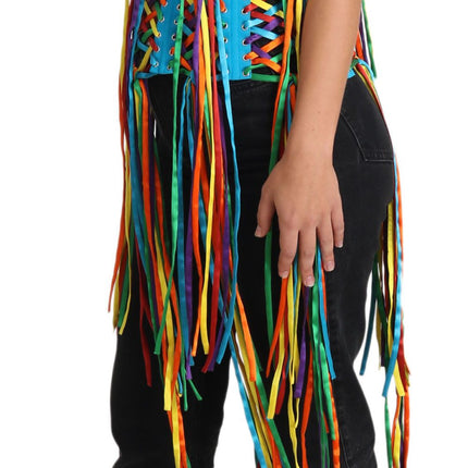 Dolce & Gabbana Multicolor Strings Bustier Polyester Corset  Top