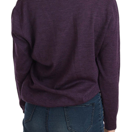 BYBLOS Purple V-neck Long Sleeve Pullover Top