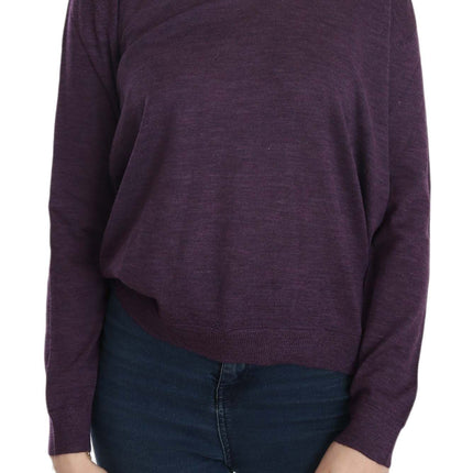 BYBLOS Purple V-neck Long Sleeve Pullover Top