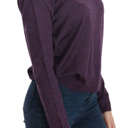 BYBLOS Purple V-neck Long Sleeve Pullover Top