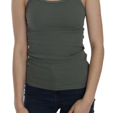 PINK MEMORIES Green Sleeveless Spaghetti Tank T-Shirt Blouse