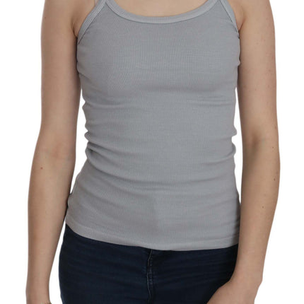 PINK MEMORIES Light Grey Sleeveless Spaghetti Strap Blouse