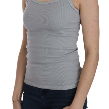 PINK MEMORIES Light Grey Sleeveless Spaghetti Strap Blouse