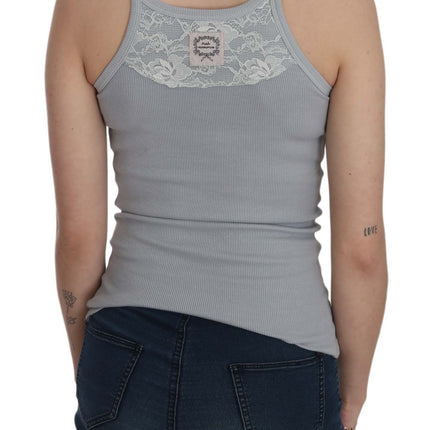 PINK MEMORIES Light Grey Sleeveless Spaghetti Strap Blouse