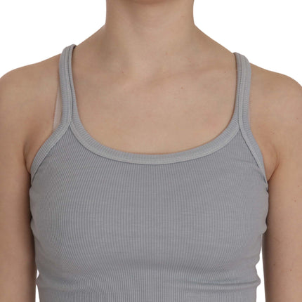 PINK MEMORIES Light Grey Sleeveless Spaghetti Strap Blouse