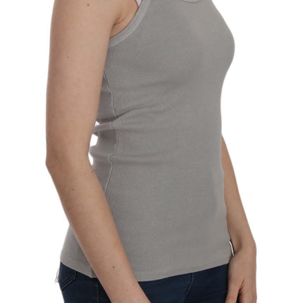 PINK MEMORIES Grey Sleeveless Spaghetti Strap Shirt