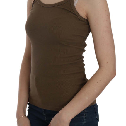 PINK MEMORIES Brown Sleeveless Spaghetti Strap Blouse Top
