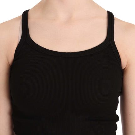 PINK MEMORIES Black Sleeveless Spaghetti Strap Blouse