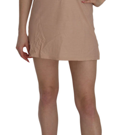 PINK MEMORIES Pink Lace Short Sleeve Shift Mini Dress