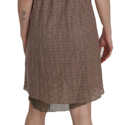 PINK MEMORIES Cotton Green Spaghetti Strap A-line Mini Dress