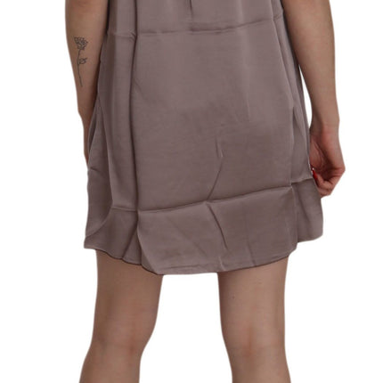 PINK MEMORIES Purple Spaghetti A-line Mini Silk Dress