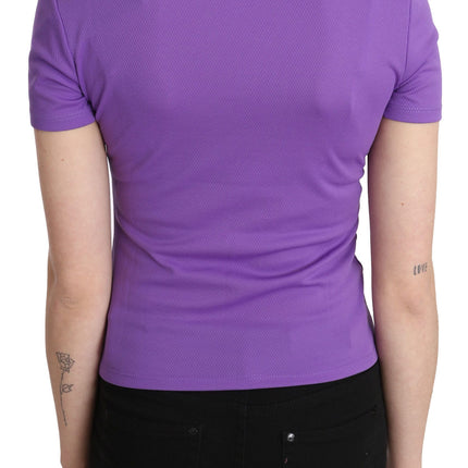 GF Ferre Purple 100% Polyester Short Sleeve Top  Blouse