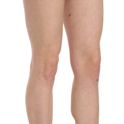 Costume National Shorts Beige Cotton Mid Waist Mini Short