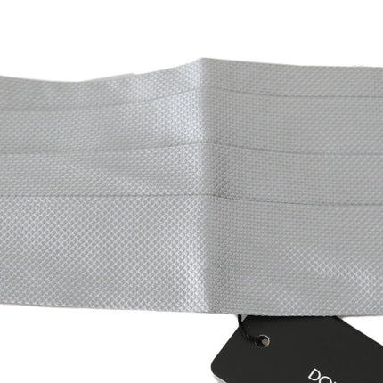 Dolce & Gabbana Gray Men Waist Belt 100% Silk Cummerbund