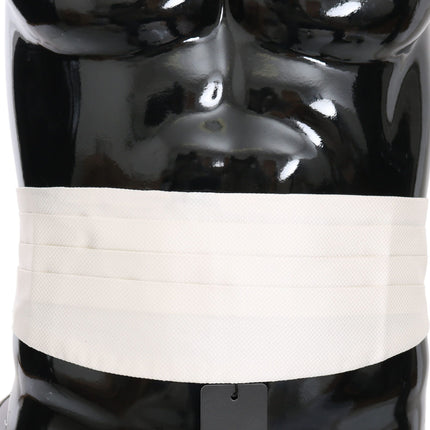 Dolce & Gabbana White Men Waist Belt 100% Silk Cummerbund