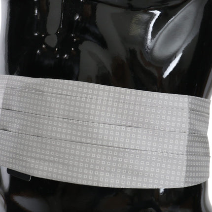 Dolce & Gabbana Gray Patterned Waist Belt Silk Cummerbund