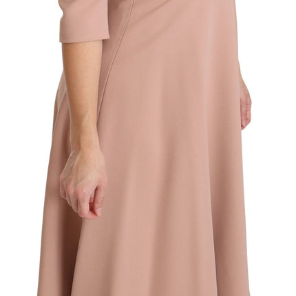 Dolce & Gabbana Pink 3/4 Sleeves A-line Viscose Dress