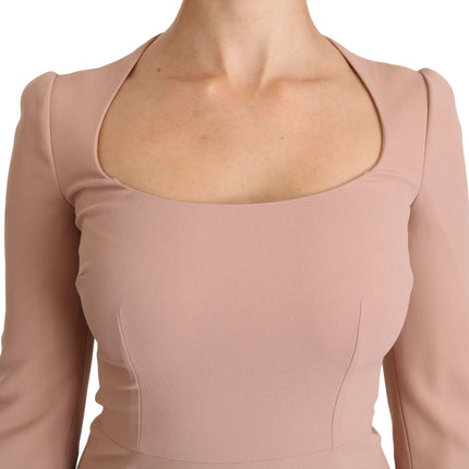 Dolce & Gabbana Pink 3/4 Sleeves A-line Viscose Dress