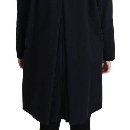 Dolce & Gabbana Coat Blue Cotton Women Trench Jacket