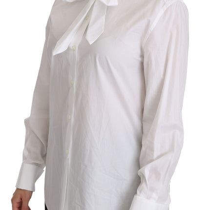 Dolce & Gabbana White Turtle Neck Long Sleeve Polo Shirt