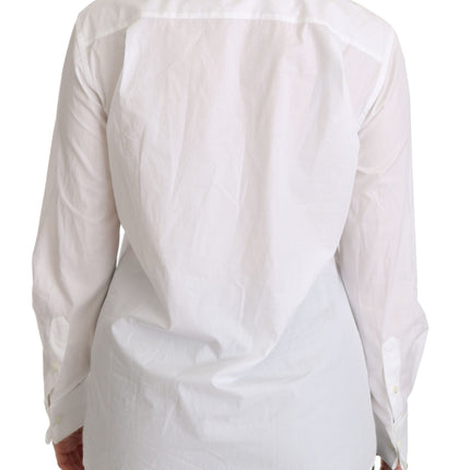 Dolce & Gabbana White Turtle Neck Long Sleeve Polo Shirt