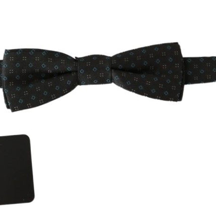 Dolce & Gabbana Gray Patterned Mens Necktie Papillon 100% Silk Bow Tie