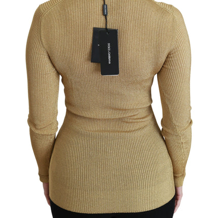 Dolce & Gabbana Gold Long Sleeve Cardigan Viscose Sweater
