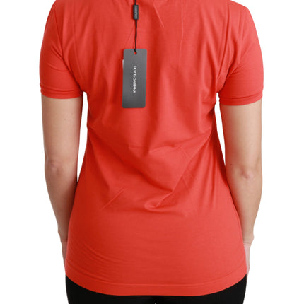 Dolce & Gabbana Red Crewneck Short Sleeve T-shirt Cotton Top