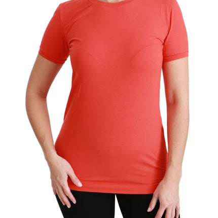 Dolce & Gabbana Red Crewneck Short Sleeve T-shirt Cotton Top