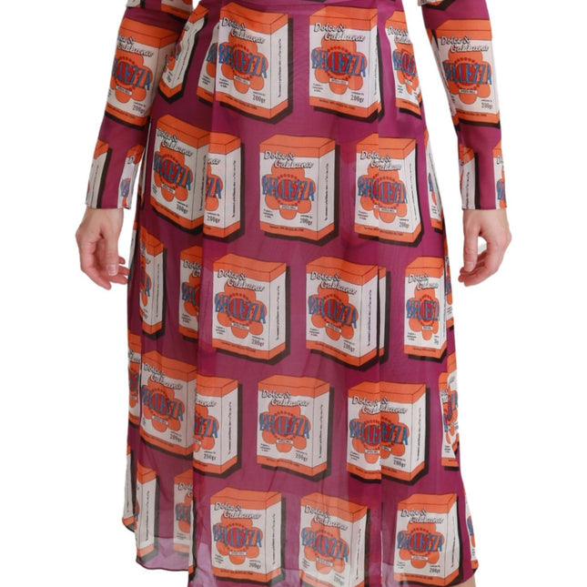 Dolce & Gabbana Purple Silk Bellezza A-Line Gown Dress
