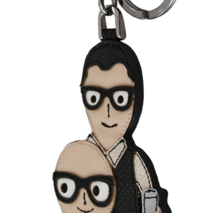 Dolce & Gabbana Leather Dominico Stefano #DGFAMILY Logo Badge Keychain